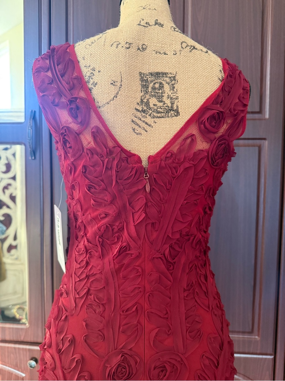JS Collections Red Embellished Maxi Dress - Picture 7 of 8